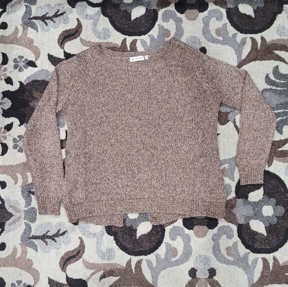 525 AMERICA Weave Brown Gold Tint PullOver SWEATER - Picture 9 of 12